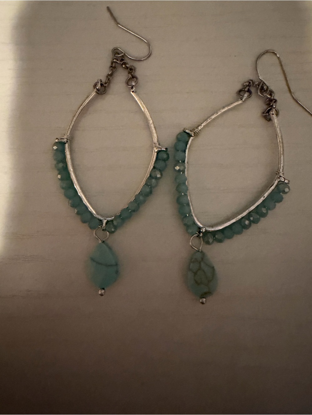 Premier Turquoise Bead Teardrop Dangle Earrings